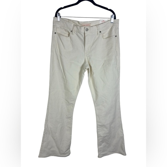 Lucky Brand Sweet Midrise Bootcut Jeans Pants Curduroy Cream 14/32 - Picture 1 of 6